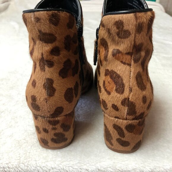 Cole Haan Elyse Ankle Zip Up Bootie, Leopard Calf Hair Size 6 - Picture 5 of 12